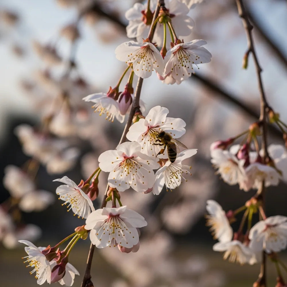 5ft Dwarf White Weeping Cherry Blossom Tree | Prunus 'Snow Showers' | Bare Root | 2 Years Old