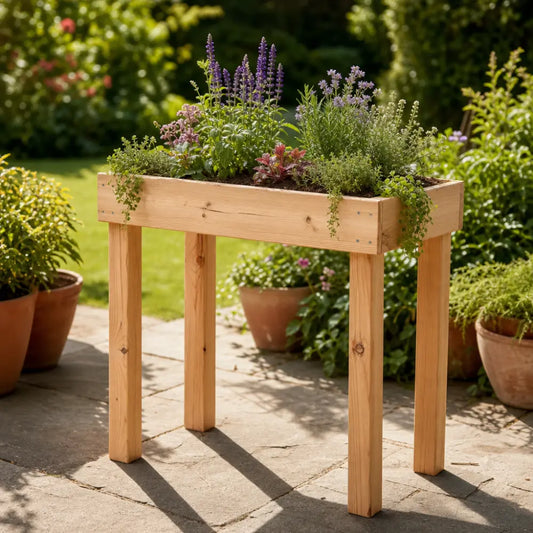 Premium Easy-Access Wood Raised Bed