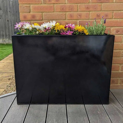 Zinc Galvanised Long Tall Trough Planter