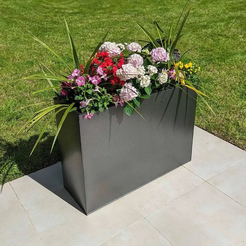 Zinc Galvanised Long Tall Trough Planter