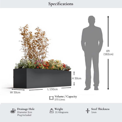 #150cm(L) x 50cm(W) x 50cm(H)
#Grey
#With Liner
#Without Liner