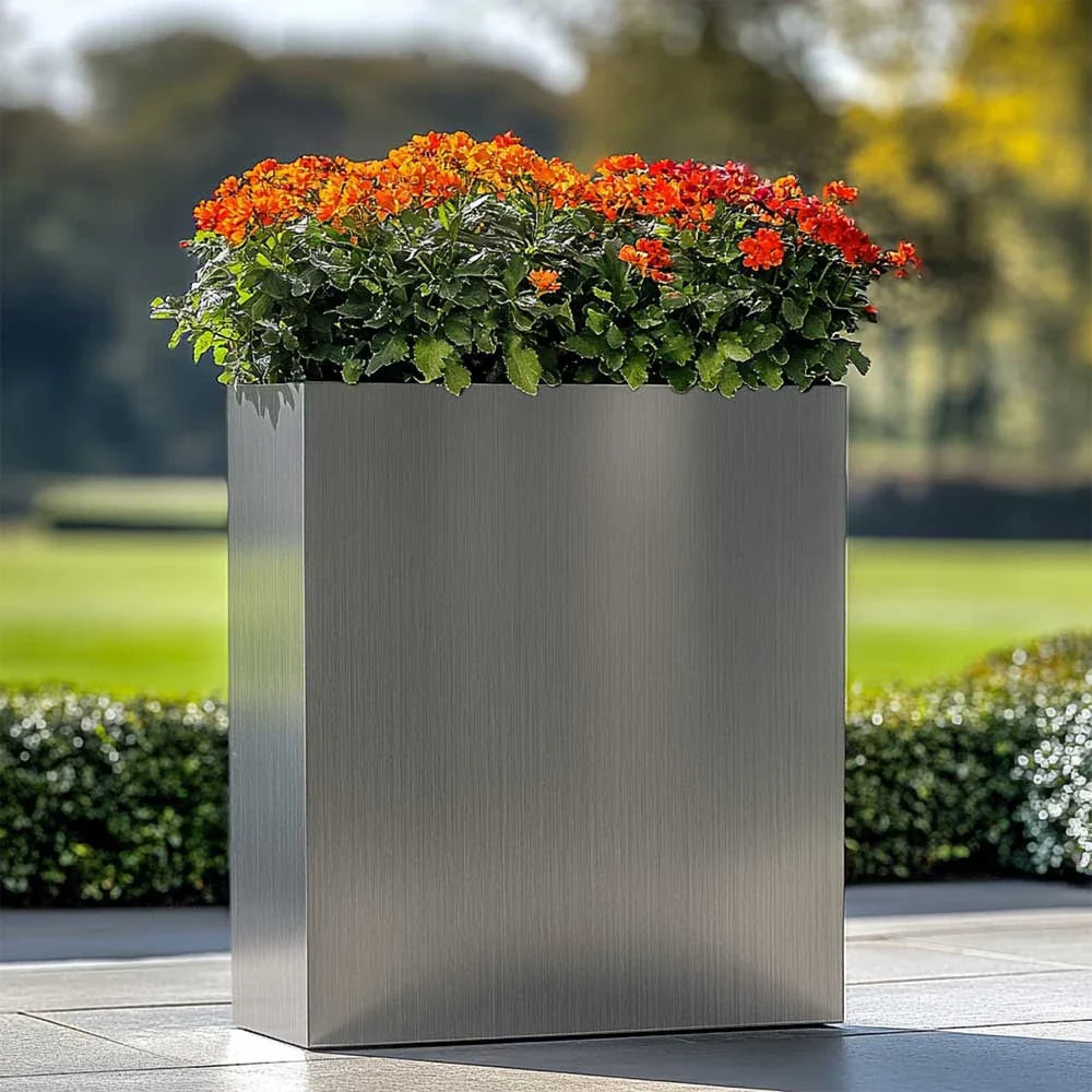 Zinc Galvanised Long Tall Trough Planter