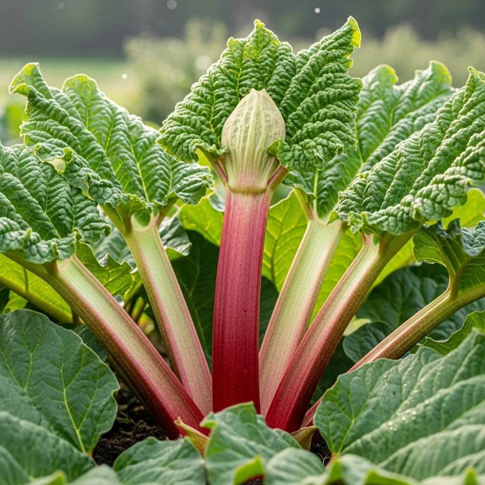 Fulton's Strawberry Surprise' Rhubarb Plant | 3 Bare Root Crowns
