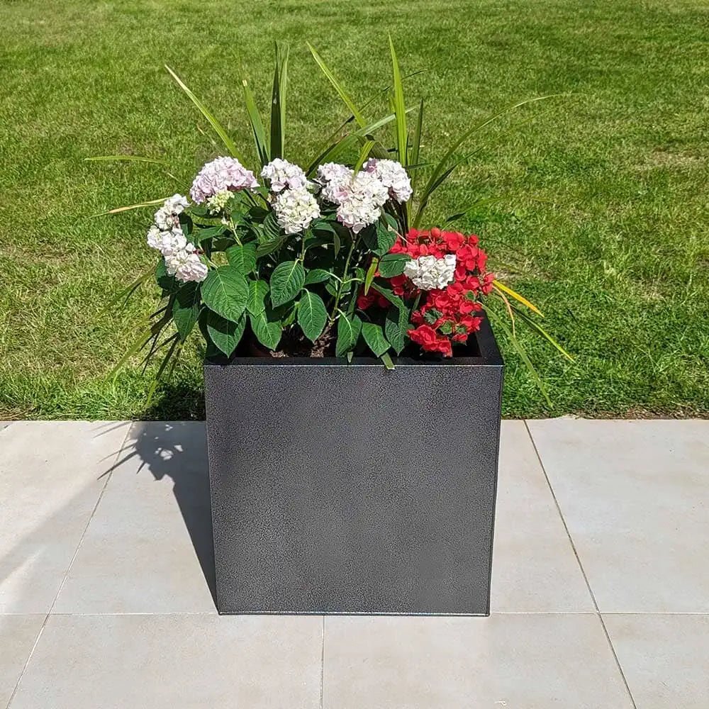 Zinc Galvanised Cube Metal Planter