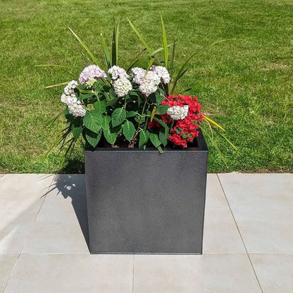 Zinc Galvanised Cube Metal Planter