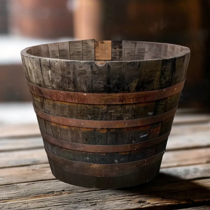 #90cm(D) x 65-66cm(H) Half Barrel
#Natural Timber/Rustic Band
#with Liner
#without Liner