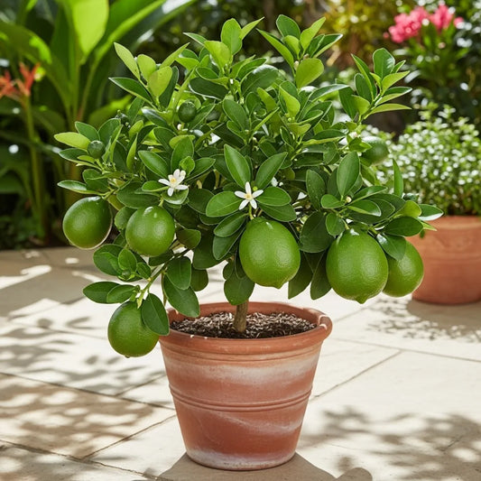 Gift Wrapped 'Tahiti' Patio Lime Tree. Presented in a 5L pot