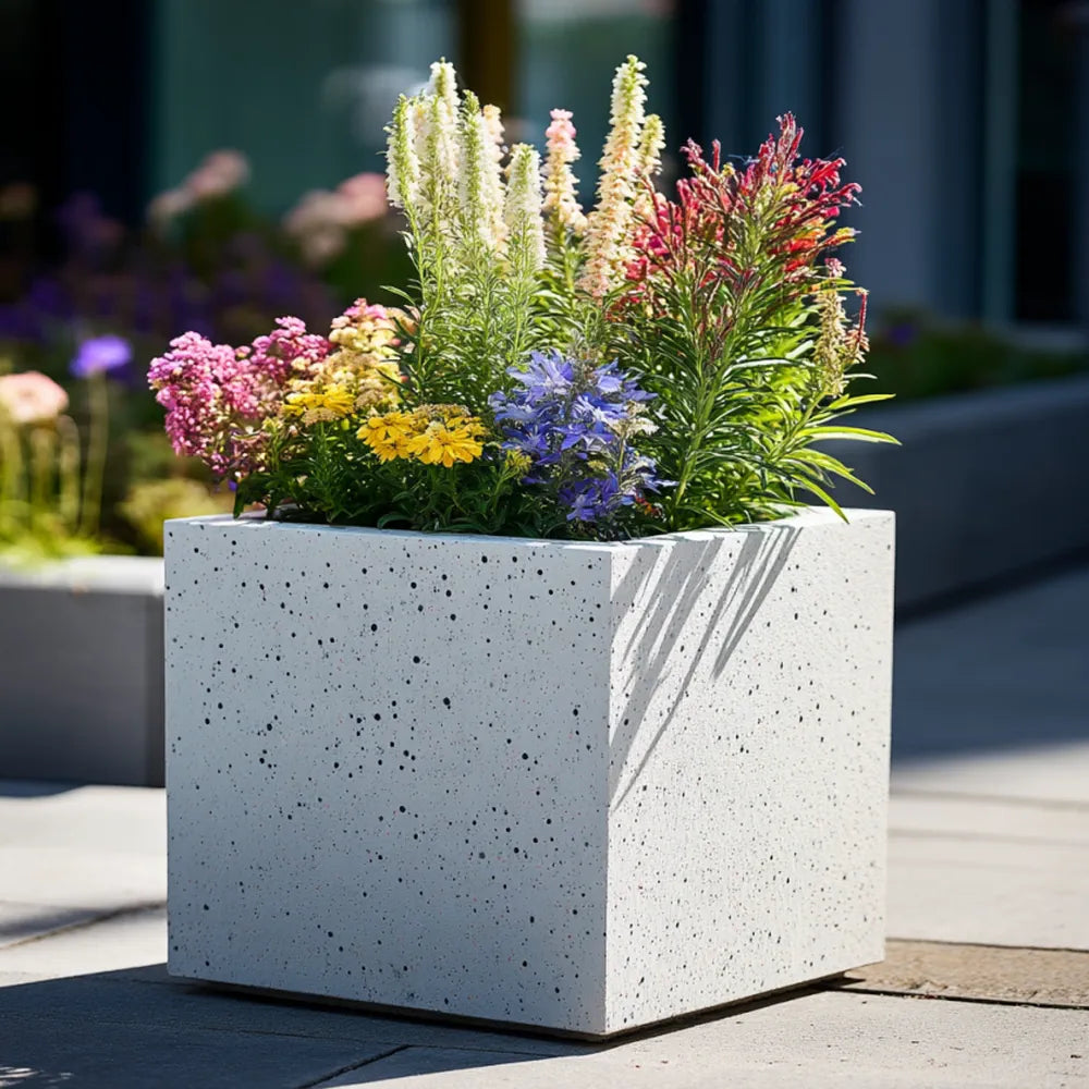 Zinc Galvanised Cube Metal Planter