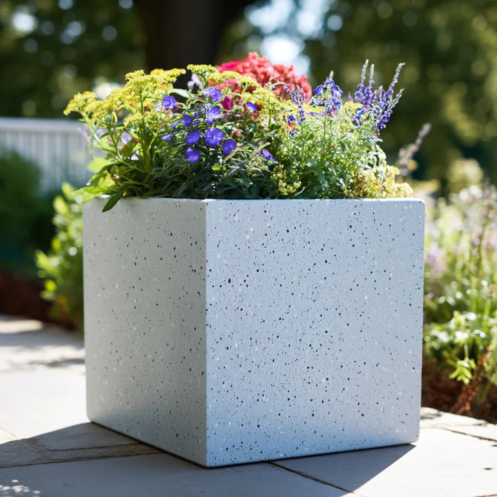 Zinc Galvanised Cube Metal Planter