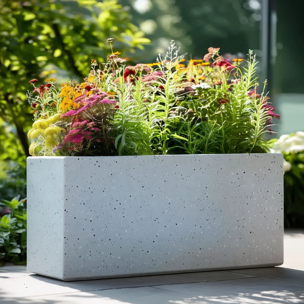 Zinc Galvanised Long Tall Trough Planter