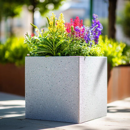 Zinc Galvanised Cube Metal Planter