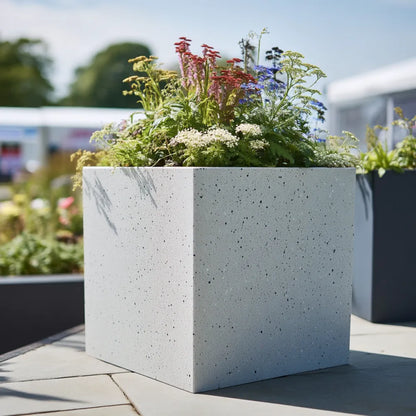Zinc Galvanised Cube Metal Planter