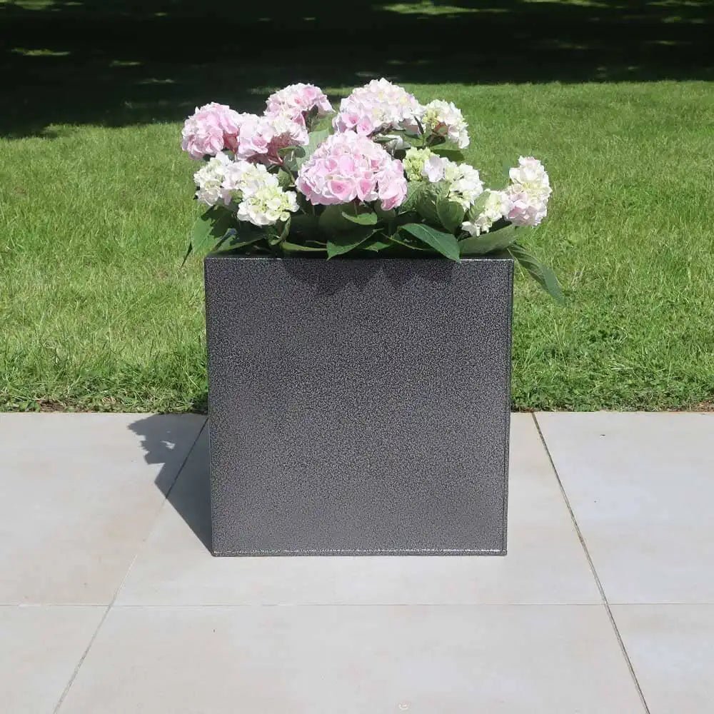 Zinc Galvanised Cube Metal Planter