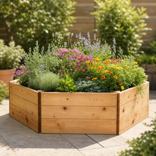 Premium Hexagon Wood Raised Bed