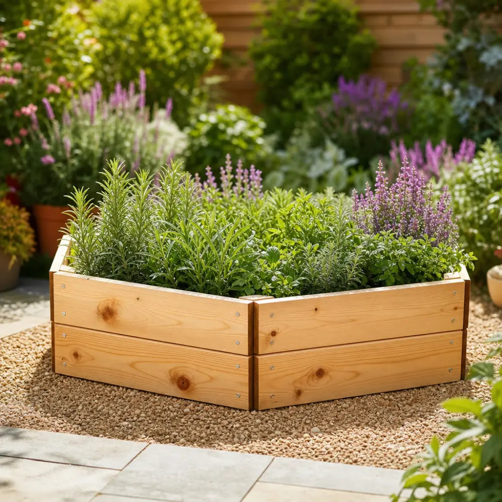 Premium Hexagon Wood Raised Bed
