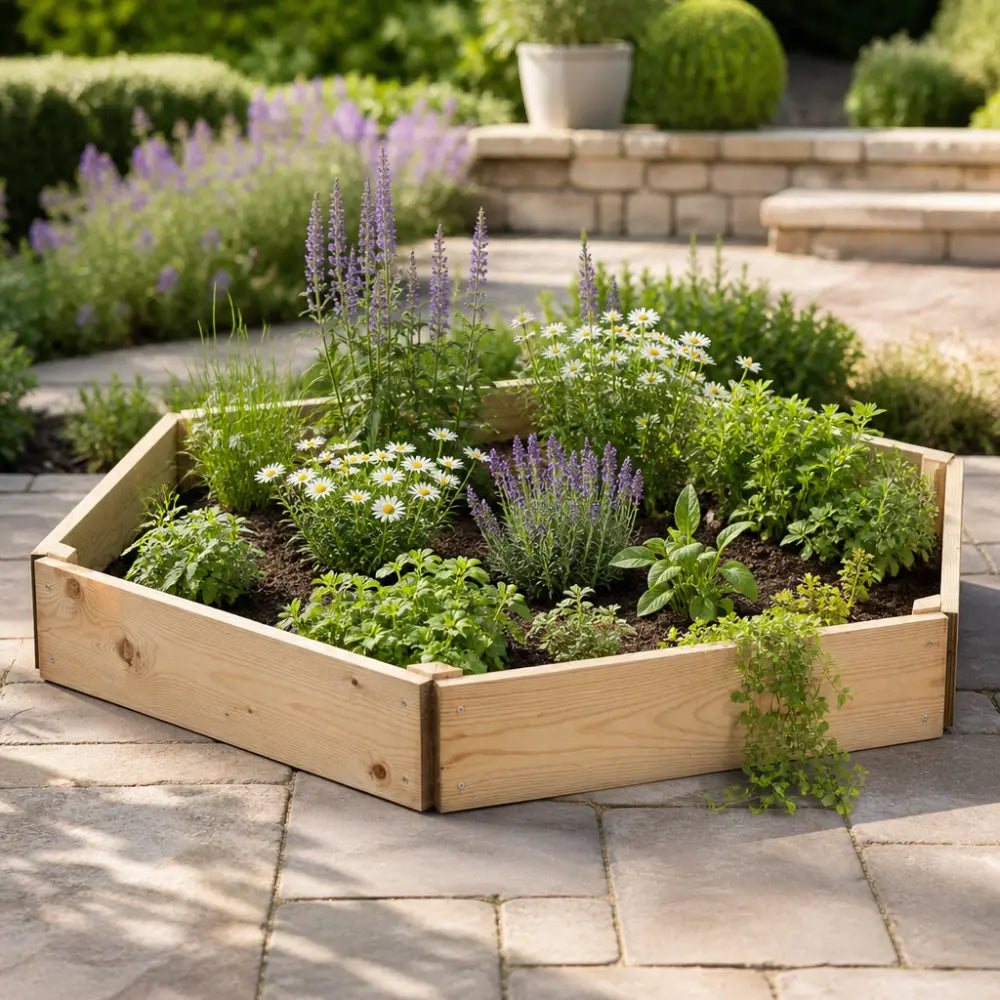 Premium Hexagon Wood Raised Bed