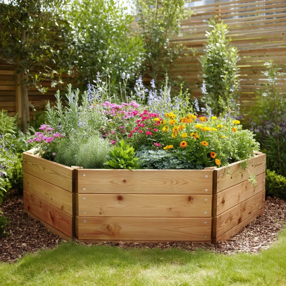 Premium Hexagon Wood Raised Bed – Planters.co.uk