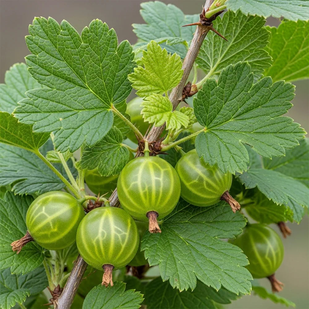 30cm 'Hinnonmaki Green Gooseberry Bush | 3L Pot