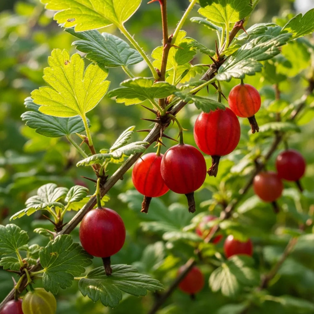 30cm 'Hinnonmaki Red Gooseberry Bush | 3L Pot