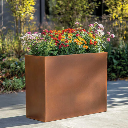 Zinc Galvanised Long Tall Trough Planter