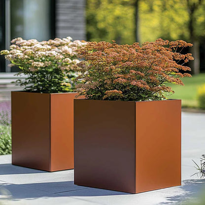 Zinc Galvanised Cube Metal Planter