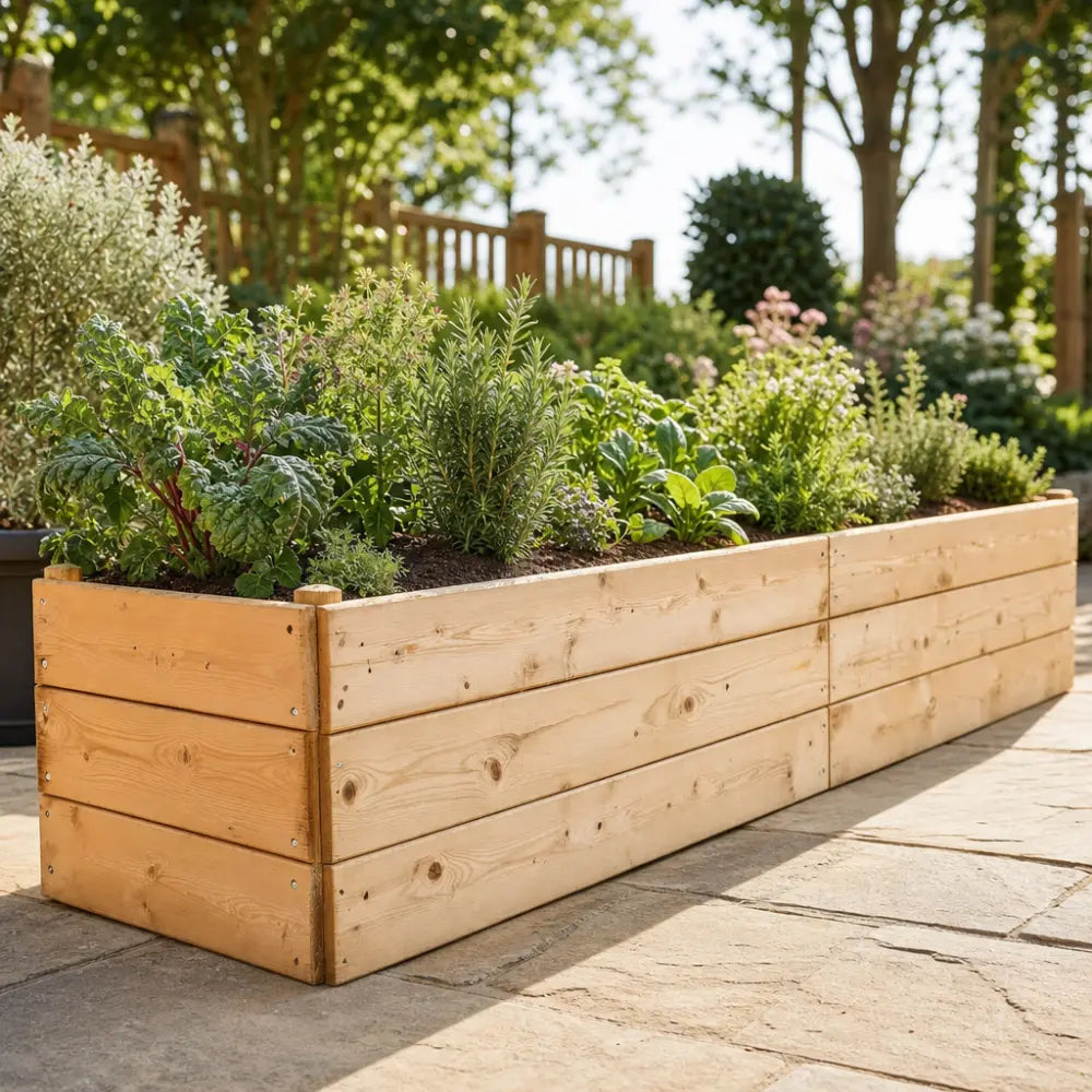 Premium Long Wood Raised Bed