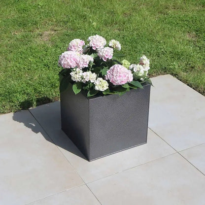 Zinc Galvanised Cube Metal Planter