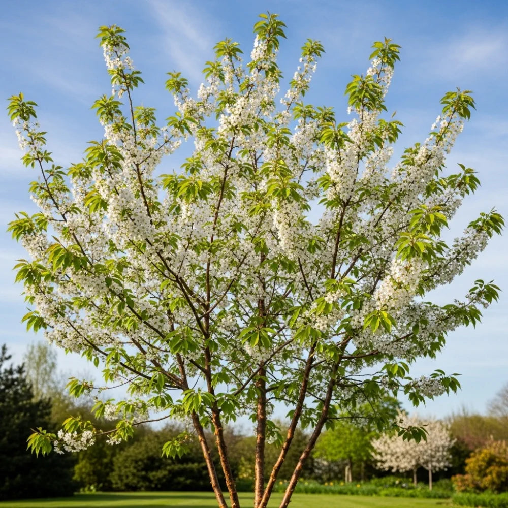 5ft Multi Stem Tibetan Cherry Tree | Prunus Serrula | 9L Pot | 2 Years Old