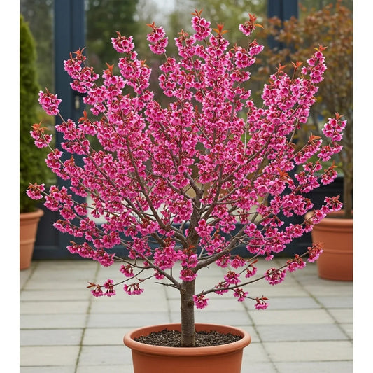 5ft Small Pink Cherry Blossom Tree | Prunus 'Okame' | 9L Pot | 2 Years Old
