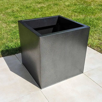 Zinc Galvanised Cube Metal Planter
