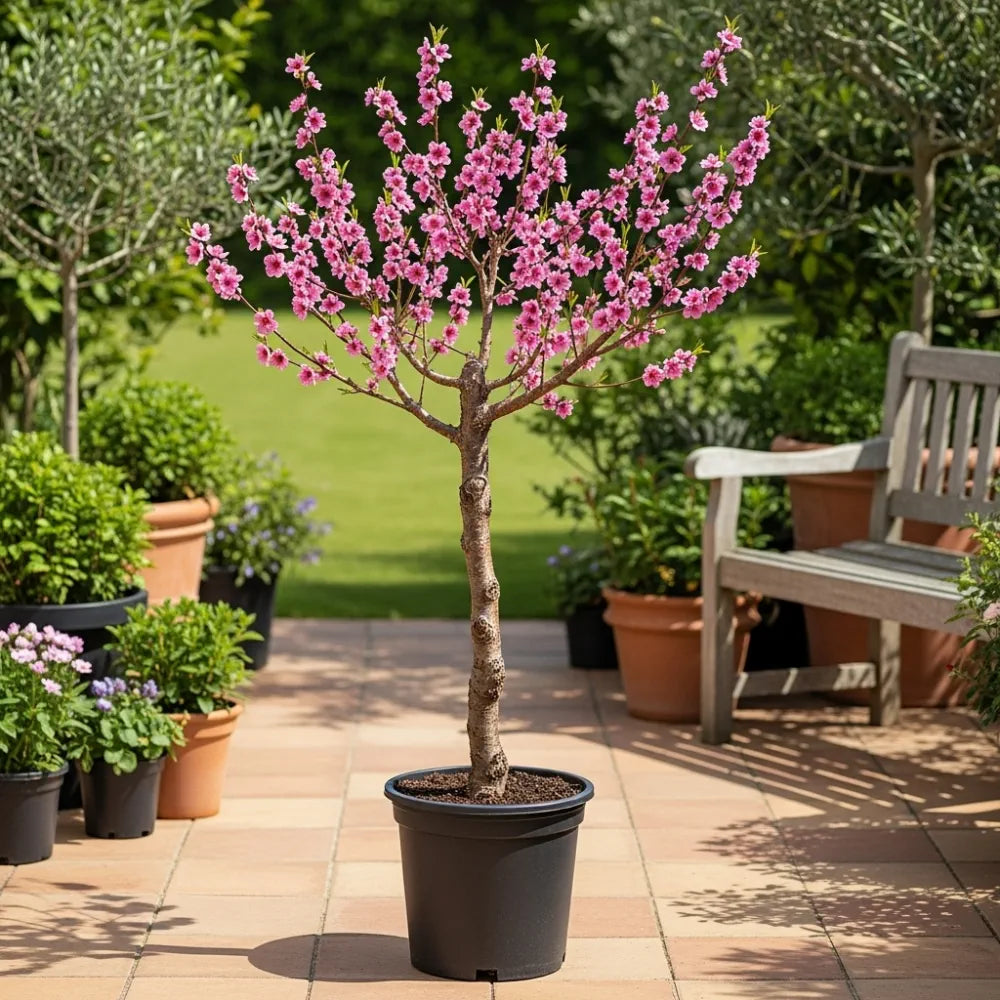 4ft 'Pink Peachy' Patio Peach Tree | 9L Pot