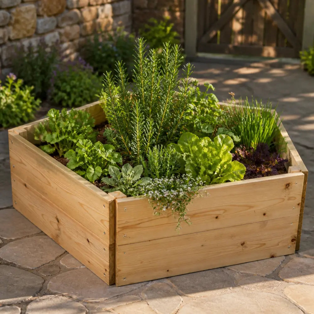 Premium Pentagon Wood Raised Bed