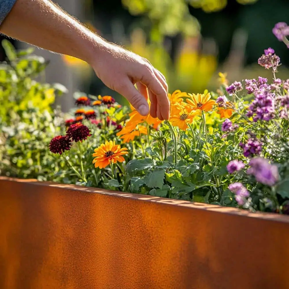 Corten Steel Tiered Planter Raised Bed
