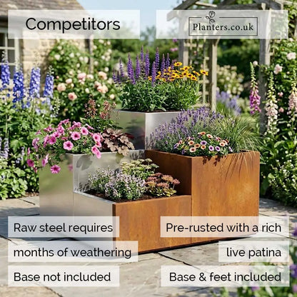 Corten Steel Tiered Planter Raised Bed