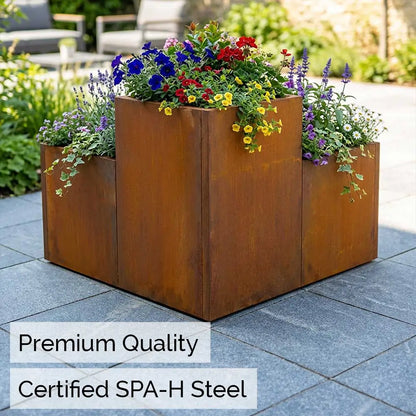 Corten Steel Tiered Planter Raised Bed