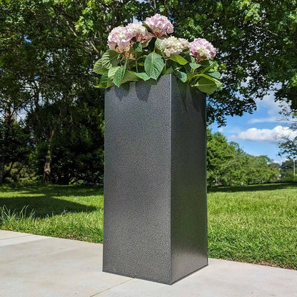 Zinc Galvanised Tall Square Planter