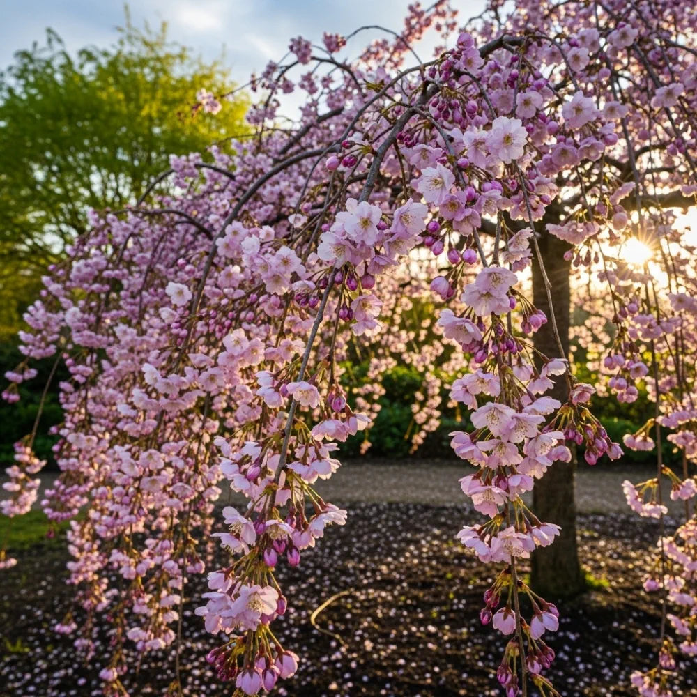 5ft Pink Weeping Winter Flowering Cherry Tree | Prunus subhirtella 'Pendula Rosea' | Bare Root | 2 Years Old