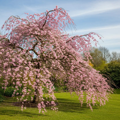 5ft Pink Weeping Winter Flowering Cherry Tree | Prunus subhirtella 'Pendula Rosea' | 9L Pot | 2 Years Old