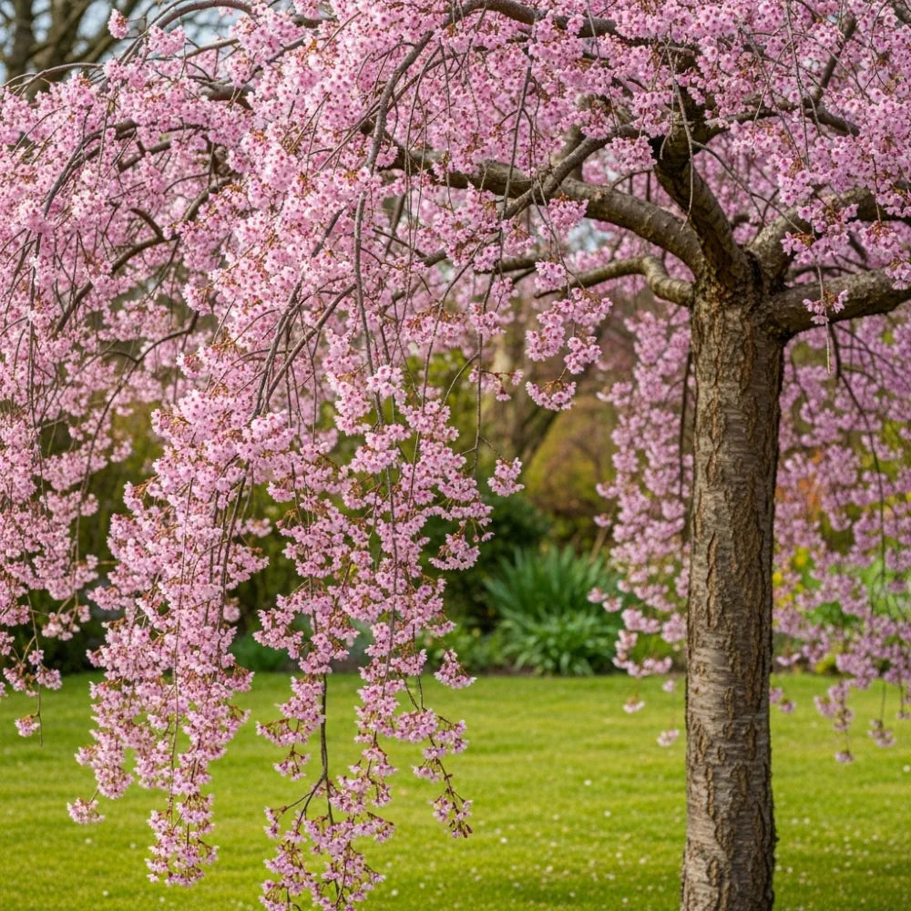 5ft Pink Weeping Winter Flowering Cherry Tree | Prunus subhirtella 'Pendula Rosea' | 9L Pot | 2 Years Old