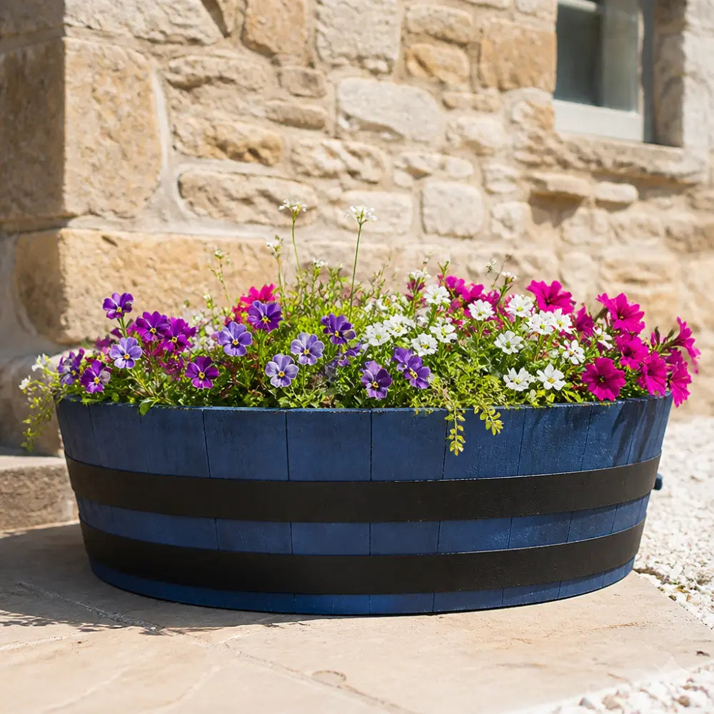 #65-70cm(D) x 21cm(H) 1/4 Barrel
#Blue/Black Band
#with Liner
#without Liner