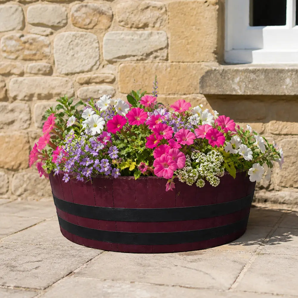 #65-70cm(D) x 21cm(H) 1/4 Barrel
#Burgundy/Black Band
#with Liner
#without Liner