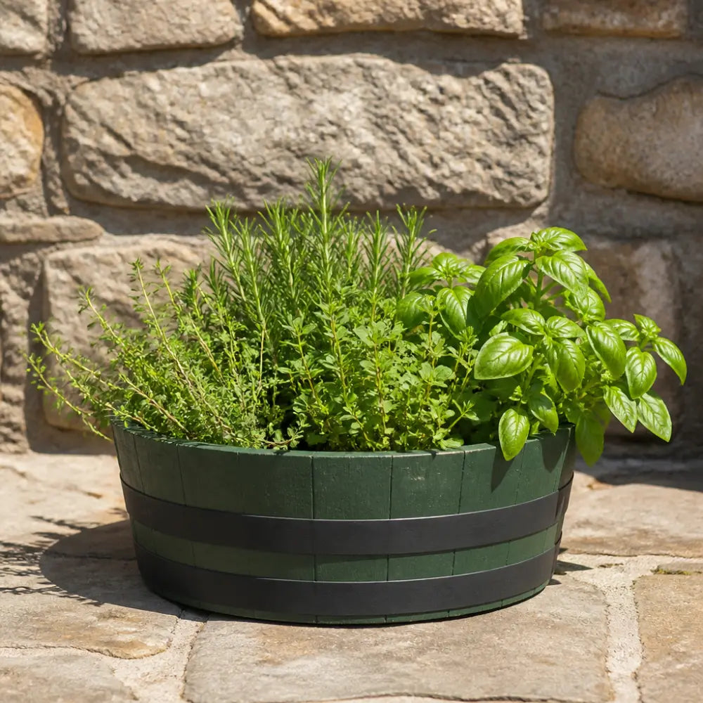 #65-70cm(D) x 21cm(H) 1/4 Barrel
#Green/Black Band
#with Liner
#without Liner