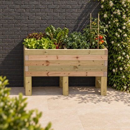 Raised Super Heavy Duty Veg Trough planted in a garden setting (VEG06) #120cm(L) x 60cm(W) x 80cm(H)