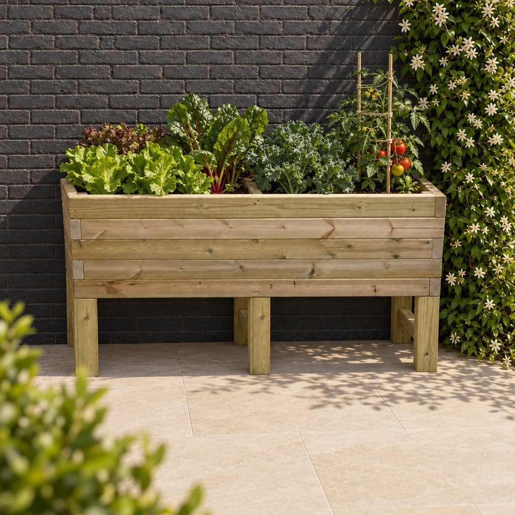 Raised Super Heavy Duty Veg Trough planted in a garden setting #150cm(L) x 60cm(W) x 80cm(H)