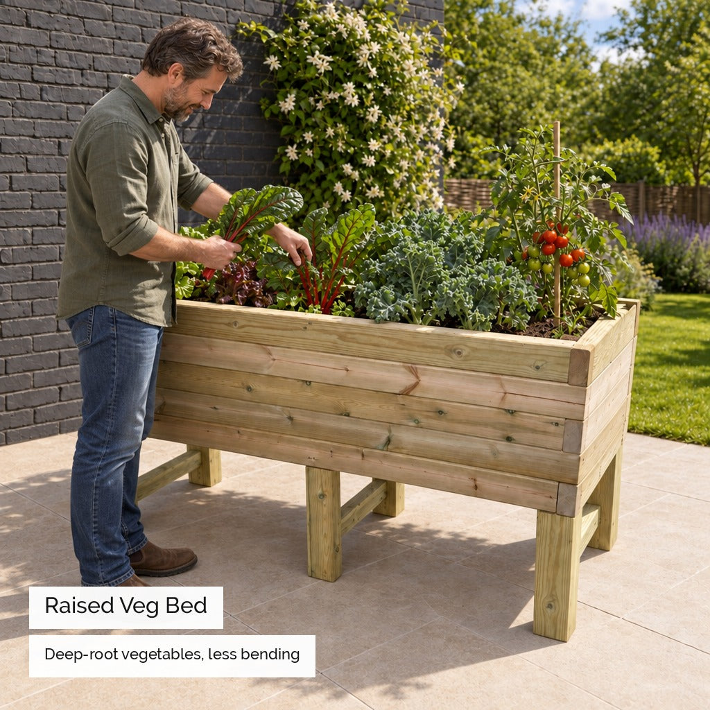 Raised Super Heavy Duty Veg Trough - raised growing height #180cm(L) x 60cm(W) x 80cm(H) #150cm(L) x 60cm(W) x 80cm(H) #120cm(L) x 60cm(W) x 80cm(H)