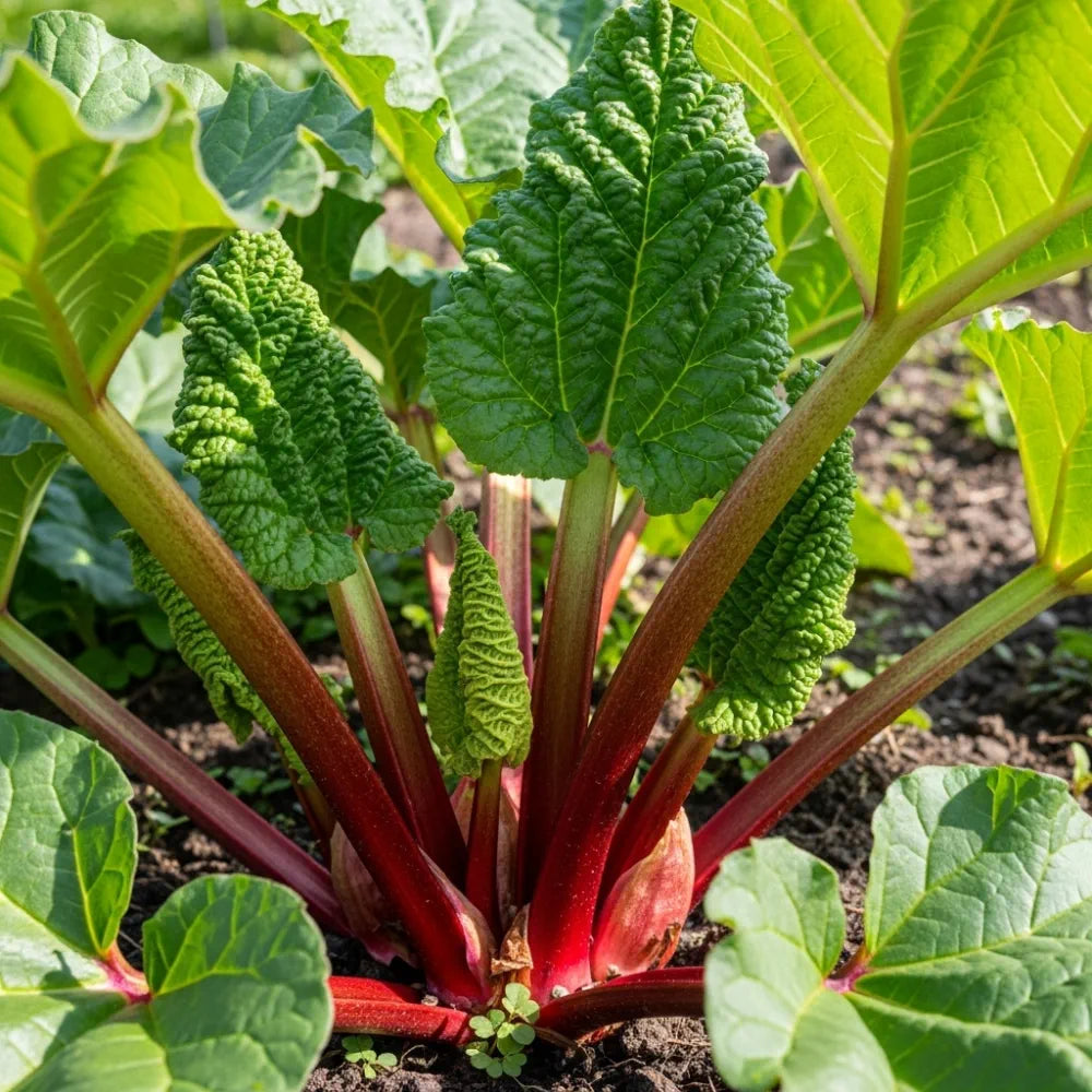 Founders Raspberry Rhubarb Raspberry Red' Rhubarb Plant | Single Bare Root Crown – Planters.co.uk