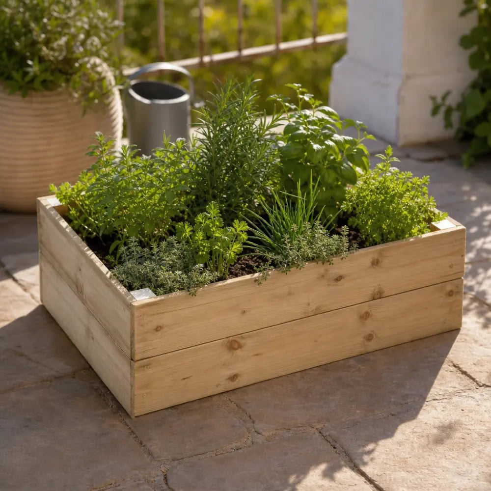 Premium Rectangular Wood Raised Bed