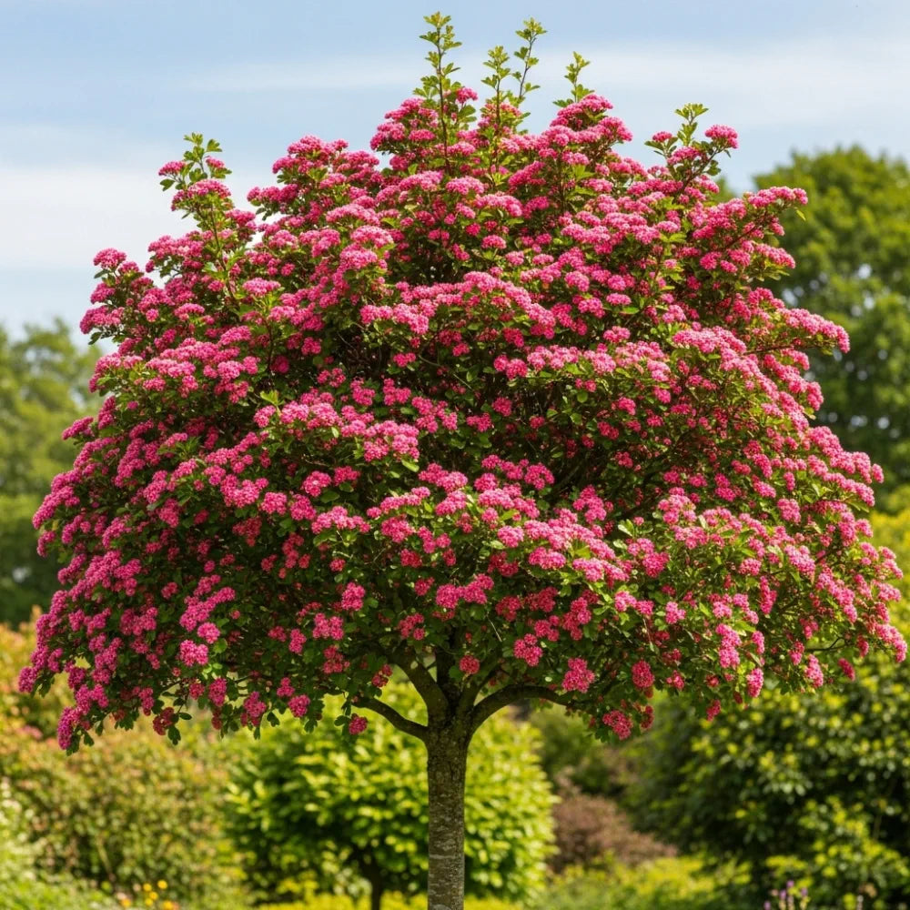 6ft Half-Standard 'Paul's Scarlet' Red Hawthorn Tree | Mature Bare Root | 6/8cm Girth