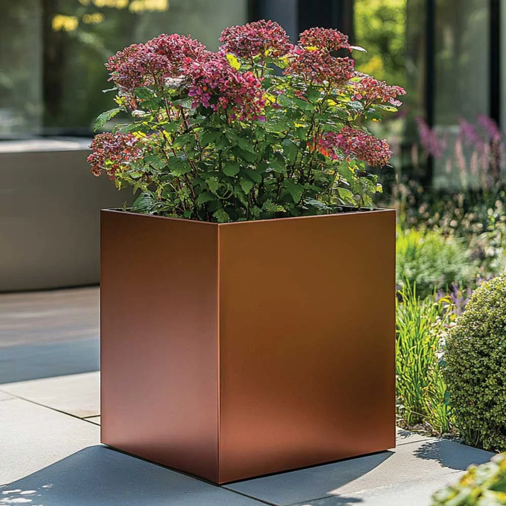 Zinc Galvanised Cube Metal Planter