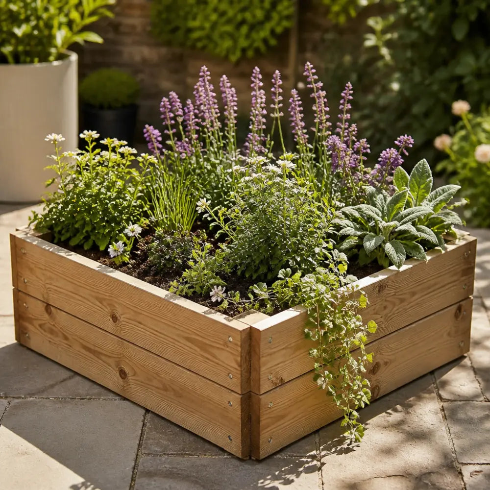 Premium Square Wood Raised Bed
